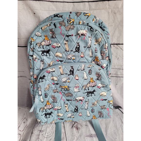 VERA BRADLEY Cats Meow Arona Large Full Size Essential Backpack New School Bag - Picture 1 of 13